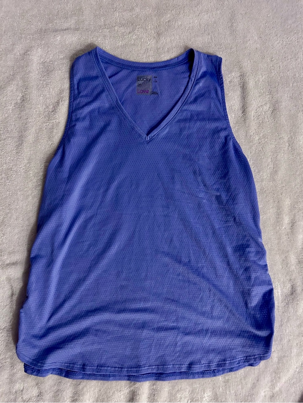 Lucky In Love Sleeveless V-Neck Tank Top - Purple